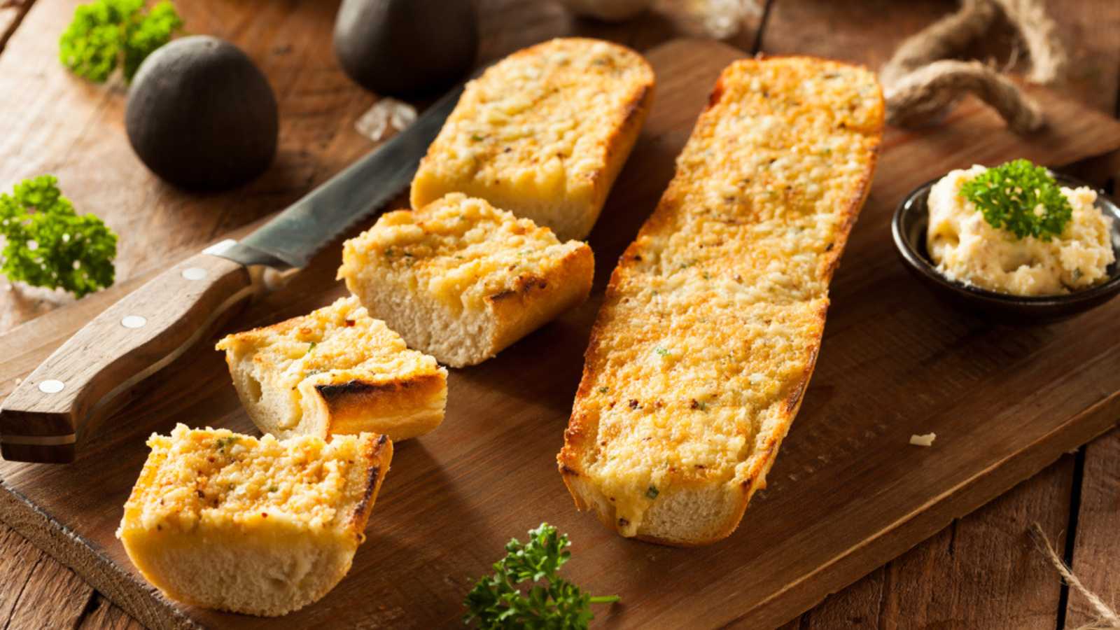 Cheese on bread.