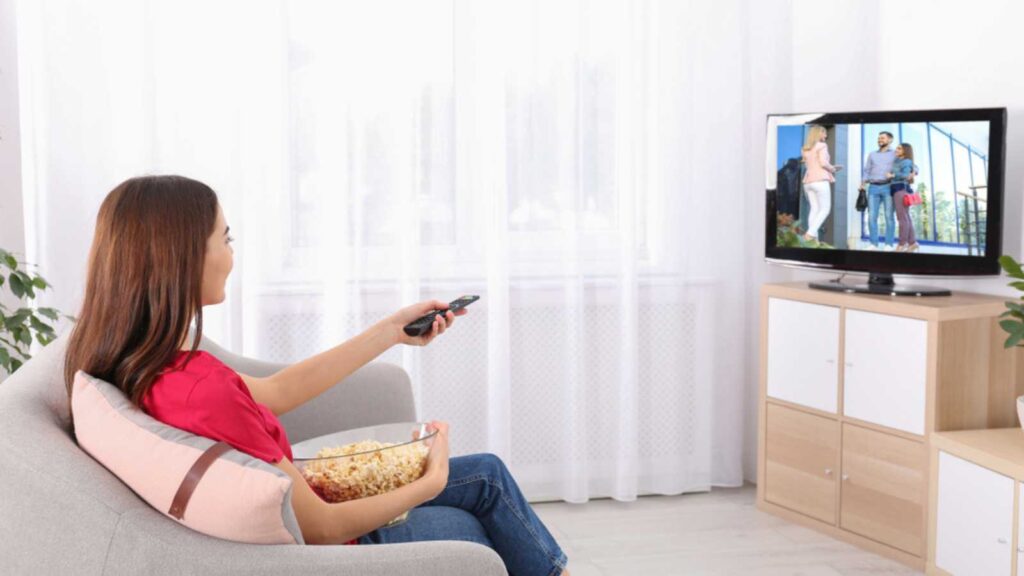 Woman watching tv